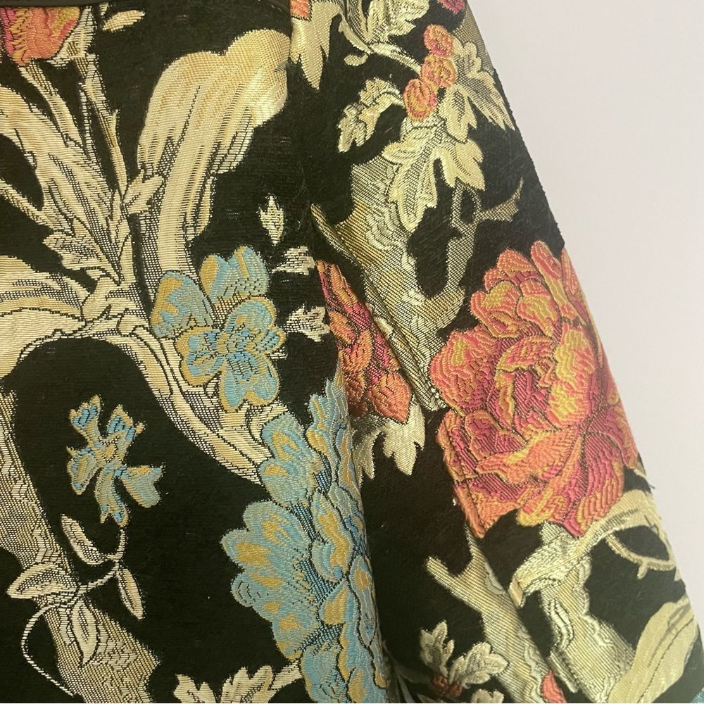 Bagatelle Black Floral Embroidered Jacket Faux Fur & Leather Trim - Picture 7 of 12